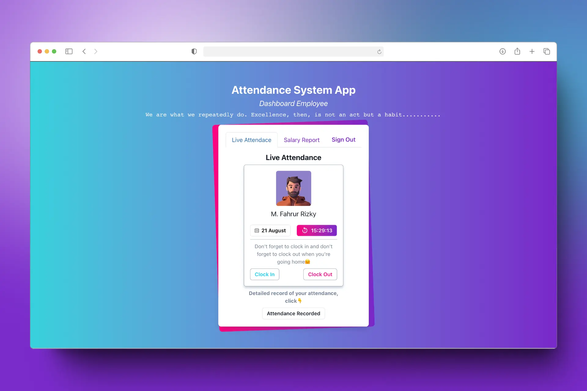Attedence project image